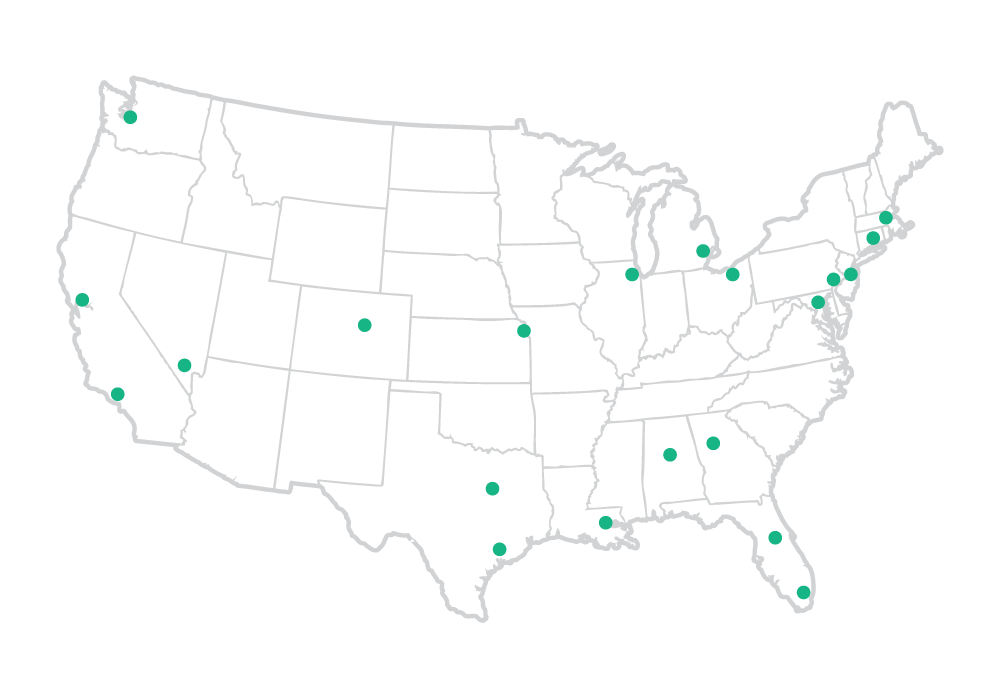 Map of the United States showing CAPS pharmacy facility locations across the country.